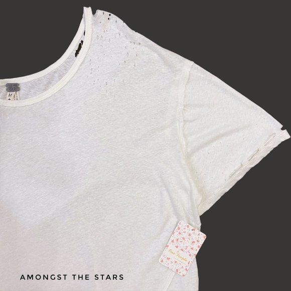 Free People After Party Cold Shoulder Linen Tee - Picture 8 of 11